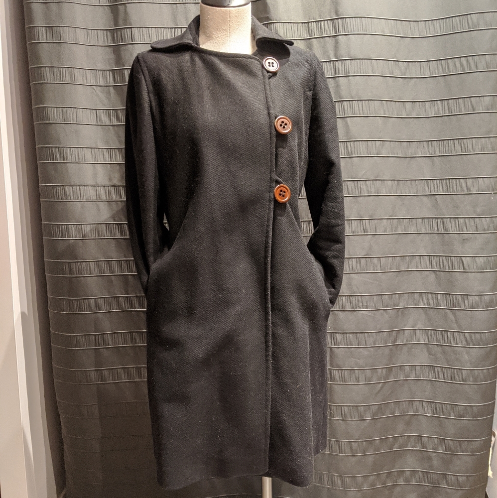 Vintage Patrick Gerard Wool Black Coat T40 S/M